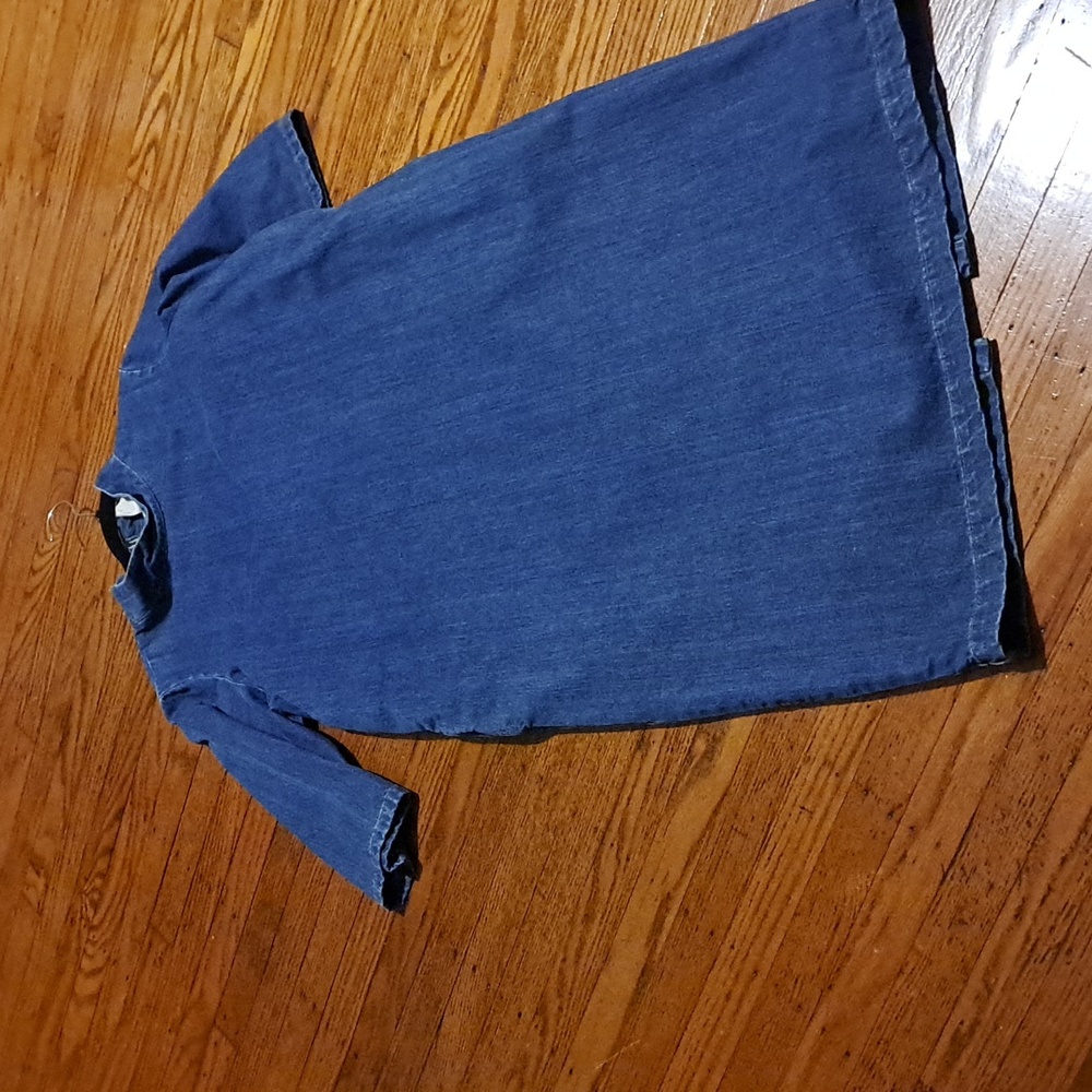 Denim midi dress side pockets 12